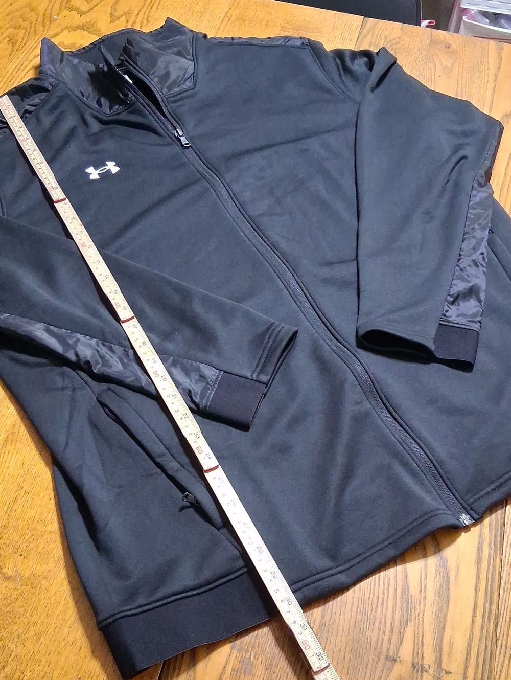 UNDER ARMOUR Mens Jacket Coat XXL 2XL BLACK Full Zip Preowned Used Long Sleeves